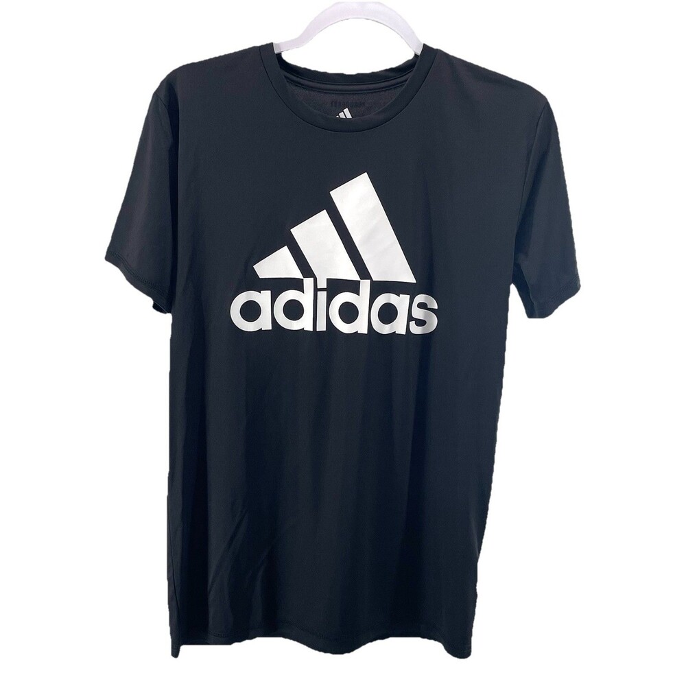 Adidas Primegreen  Short Sleeve T Shirt Boys Large (14/16) Black Logo NWOT